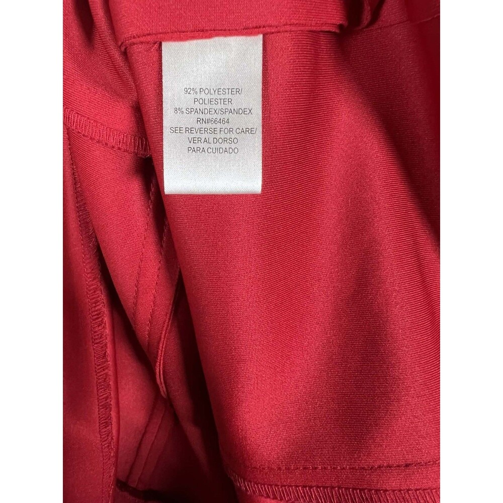 Studio One New York Red Sheath Dress Pleated Zip Size 12 Knee Length - Picture 4 of 7